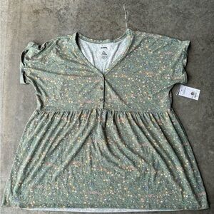 Sonoma Maternity Green Floral Women's Top